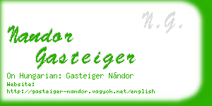 nandor gasteiger business card